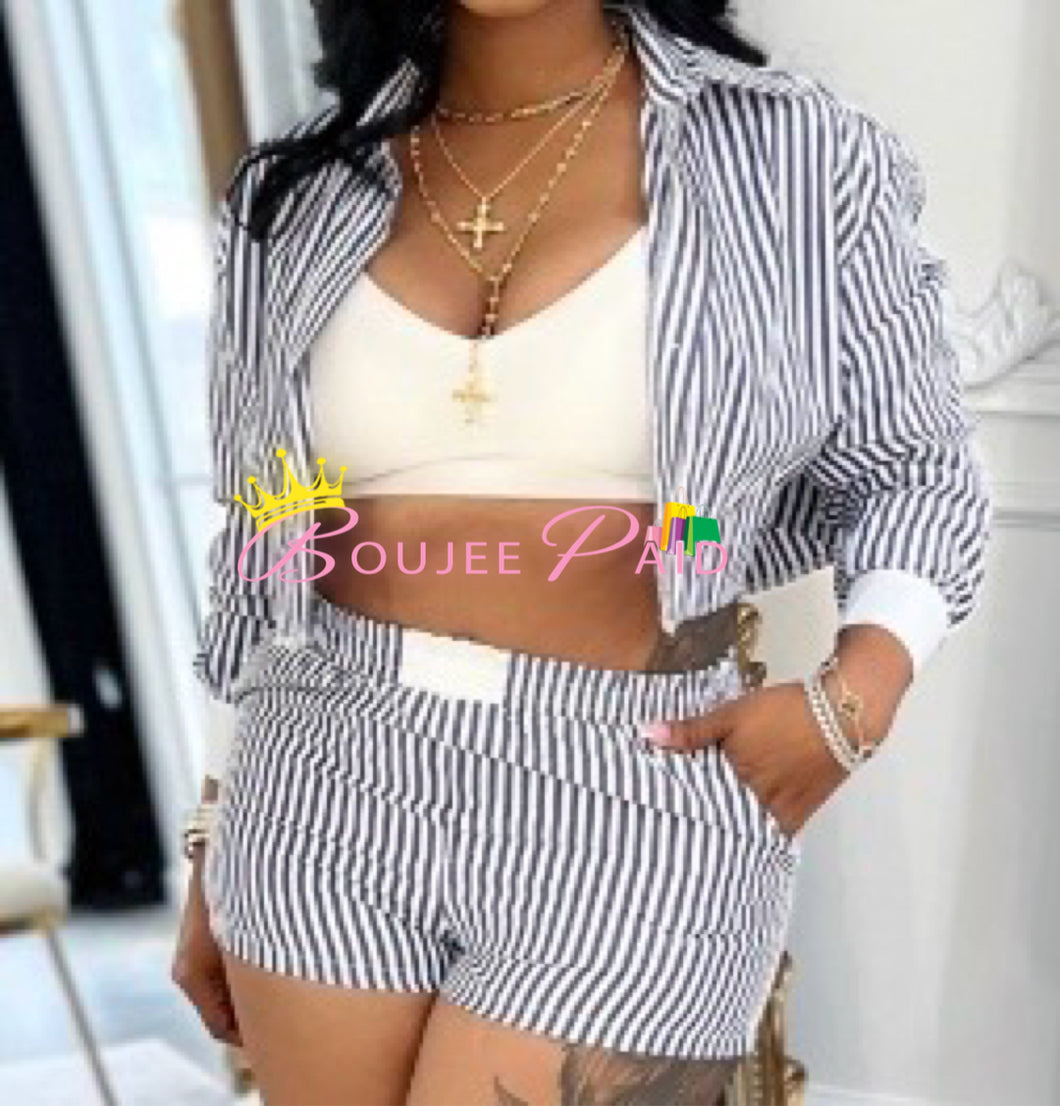 Stripe Short Set