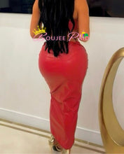 Load image into Gallery viewer, Leather Red Skirt Set
