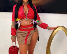 Load image into Gallery viewer, Red Leather Zipper Set
