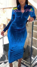 Load image into Gallery viewer, Long Sleeve Velvet Dress
