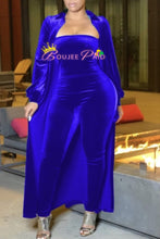 Load image into Gallery viewer, Velvet Jumpsuit Two Piece Set
